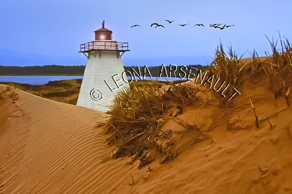 CANADA;PRINCE EDWARD ISLAND;KING'S COUNTY;PRINCE EDWARD ISLAND ;ST. PETERS LIGHTHOUSE;LIGHTHOUSES;SAND;WATER;SUMMER;BEACH;NAUTICAL;WATERSCAPE; LANDSCAPE;SSCENIC;HORIZONTAL